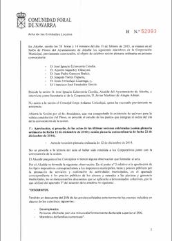 Actas de Sesiones del año 2015
