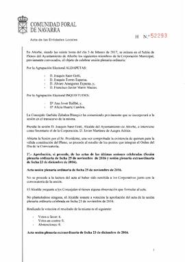 Actas de Sesiones del año 2017