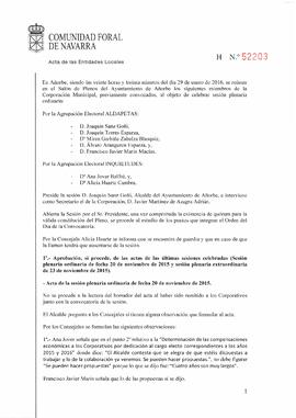 Actas de Sesiones del año 2016